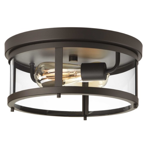 Progress Lighting Gunther Antique Bronze Flush Mount by Progress Lighting P550021-020