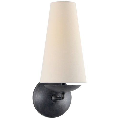 Visual Comfort Signature Collection Aerin Fontaine Single Sconce in Aged Iron by Visual Comfort Signature ARN2201AIL