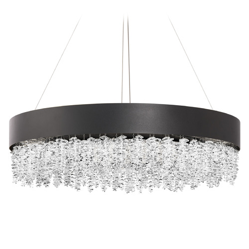 Schonbek Lighting Schonbek Worldwide Lighting Soleil Black LED Pendant Light with Drum Shade S3526-18O