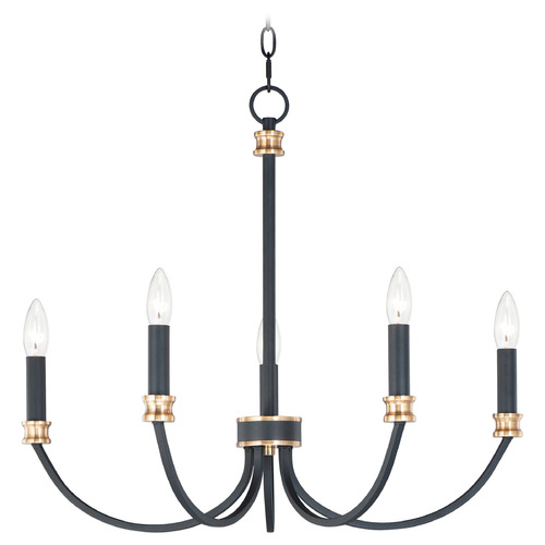 Maxim Lighting Maxim Lighting Charlton Black & Antique Brass Chandelier 11375BKAB