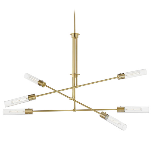 Maxim Lighting Maxim Lighting Equilibrium Natural Aged Brass LED Pendant Light with Cylindrical Shade 26376CLNAB