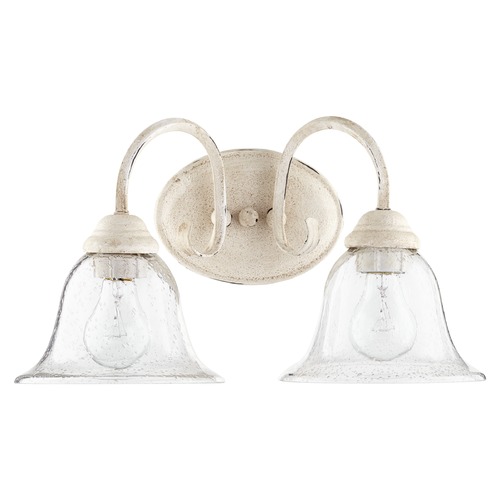Quorum Lighting Seeded Glass Bathroom Light White by Quorum Lighting 5110-2-170
