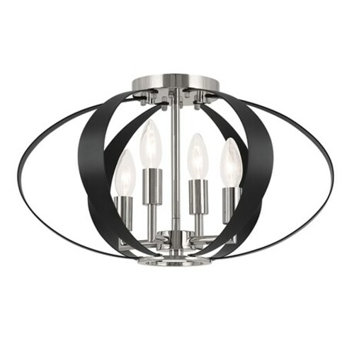 Kichler Lighting Cecil Polished Nickel Flush Mount Light by Kichler Lighting 52588PN