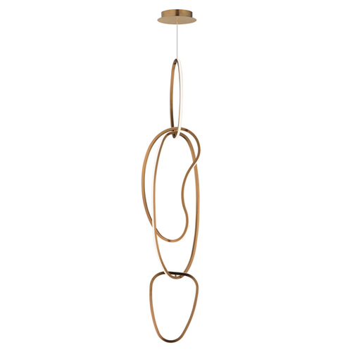 ET2 Lighting Unity Vertical LED Pendant in Brushed Champagne by ET2 Lighting E24617-BCN