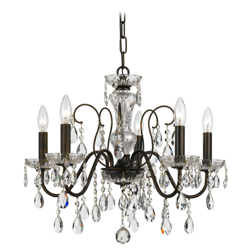 Crystorama Lighting Crystorama Lighting Butler English Bronze Crystal Chandelier 3025-EB-CL-SAQ