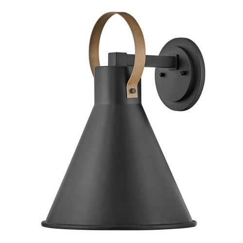 Hinkley Winnie Medium LED Outdoor Wall Light in Black & Brass by Hinkley Lighting 18874MB-LL