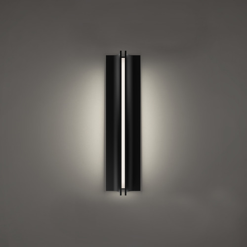 Modern Forms by WAC Lighting Modern Forms Strait Black LED Outdoor Wall Light WS-W82522-30-BK