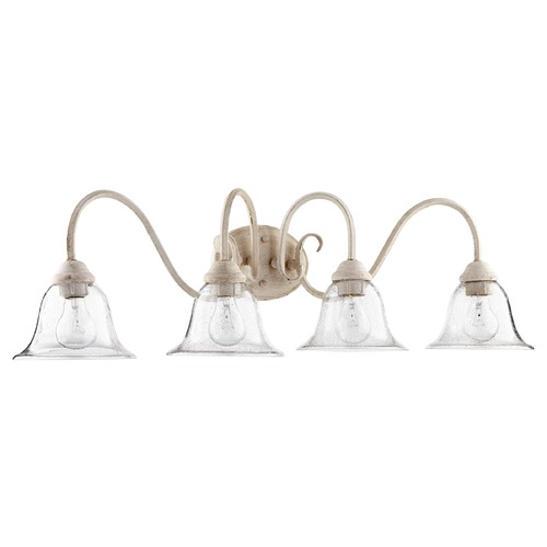 Quorum Lighting Seeded Glass Bathroom Light White by Quorum Lighting 5110-4-170