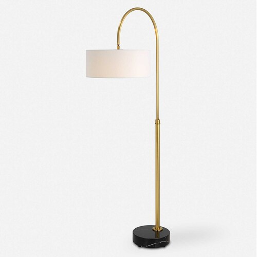 Uttermost Lighting Huxford Floor Lamp in Antique Brushed Brass by Uttermost Lighting 30136-1