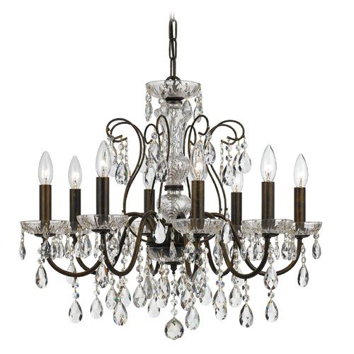 Crystorama Lighting Crystorama Lighting Butler English Bronze Crystal Chandelier 3028-EB-CL-SAQ