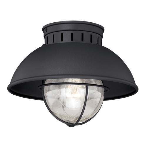 Vaxcel Lighting Seeded Glass Outdoor Flush Mount in Black by Vaxcel Lighting T0142
