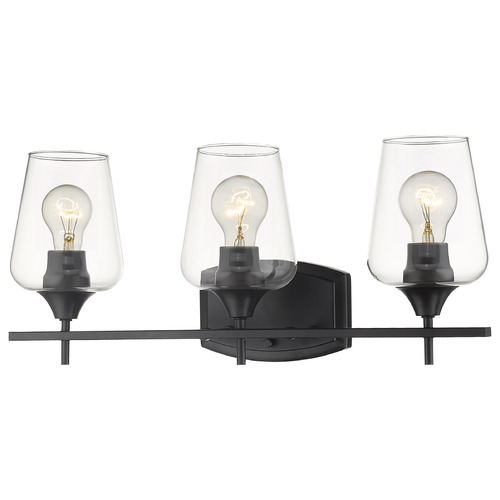 Z-Lite Joliet Matte Black Bathroom Light by Z-Lite 473-3V-MB