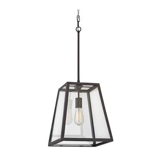 Design Classics Lighting Country Bronze Mini-Pendant Light with Square Shade 1168-1-25