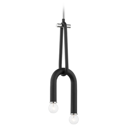 Mitzi by Hudson Valley Whit Polished Nickel & Black Pendant by Mitzi by Hudson Valley H382702-PN/BK