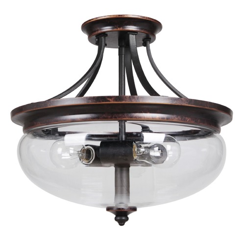 Craftmade Lighting Stafford 15-Inch Aged Bronze & Textured Black Semi-Flush Mount by Craftmade Lighting 38753-AGTB