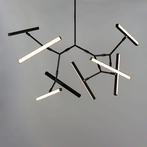 ET2 Lighting Robotica 7-Light LED Pendant in Black by ET2 Lighting E21246-BK