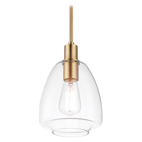 Maxim Lighting Maxim Lighting Babylon Satin Brass Mini-Pendant Light with Bowl / Dome Shade 11112CLSBR
