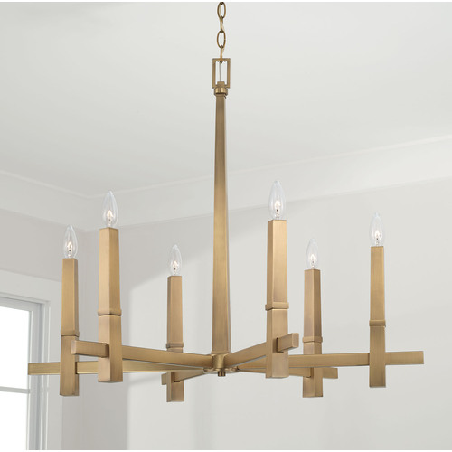 Capital Lighting Blake 6-Light Chandelier in Aged Brass by Capital Lighting 449661AD