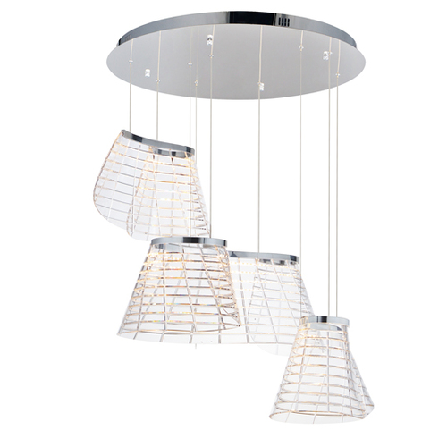 ET2 Lighting Tartan 3-Light 3CCT LED Pendant in Polished Chrome by ET2 Lighting E24816-82PC