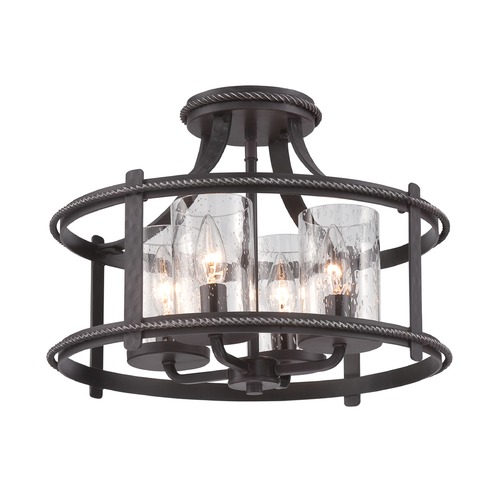 Designers Fountain Lighting Seeded Glass Semi-Flushmount Light Black Designers Fountain Lighting 87511-APW