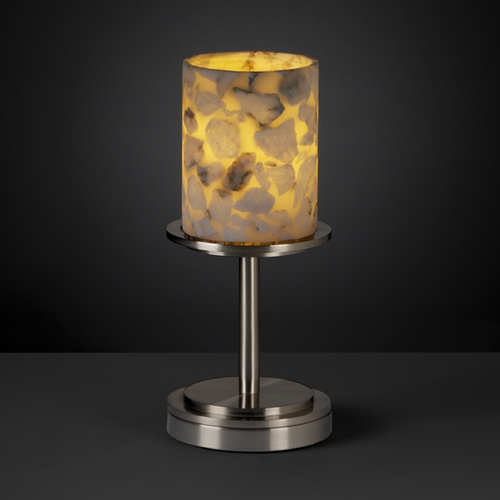 Justice Design Group Alabaster Rocks! Collection Table Lamp by Justice Design Group ALR-8798-10-NCKL