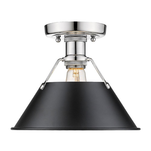 Golden Lighting Orwell Semi-Flush Mount in Chrome & Black by Golden Lighting 3306-FMCH-BLK