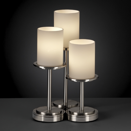 Justice Design Group Fusion Collection Table Lamp by Justice Design Group FSN-8797-10-OPAL-NCKL