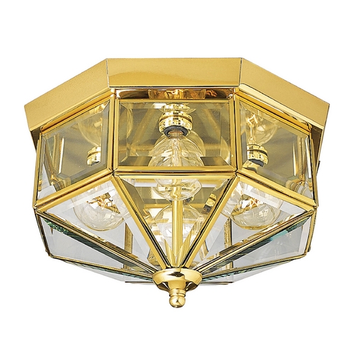 Progress Lighting 11.13-Inch Outdoor Flush Mount in Polished Brass by Progress Lighting P5789-10