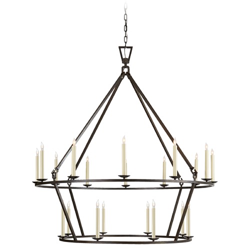 Visual Comfort Signature Collection E.F. Chapman Darlana X-Large Chandelier in Aged Iron by Visual Comfort Signature CHC5199AI