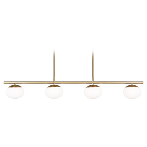 Visual Comfort Studio Collection Visual Comfort Studio Collection Lune Burnished Brass LED Island Light with Oval Shade EC1264BBS