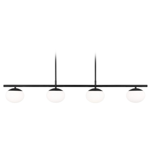 Visual Comfort Studio Collection Visual Comfort Studio Collection Lune Aged Iron LED Island Light with Oval Shade EC1264AI