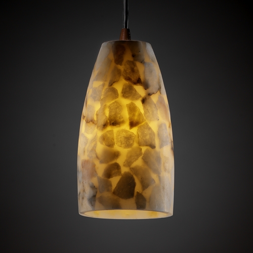 Justice Design Group Alabaster Rocks! Collection Mini Pendant by Justice Design Group ALR-8816-28-DBRZ