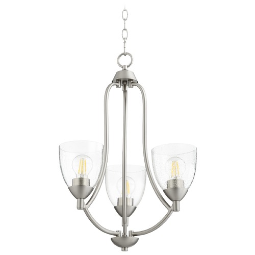 Quorum Lighting Barkley Satin Nickel Chandelier by Quorum Lighting 6069-3-265