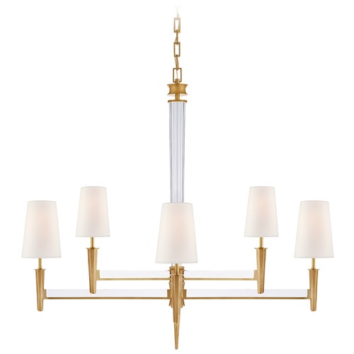 Visual Comfort Signature Collection Thomas OBrien Lyra Chandelier in Antique Brass by Visual Comfort Signature TOB5943HABL