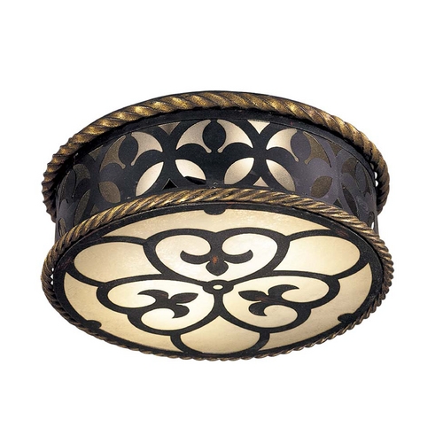 Metropolitan Lighting Wrought Iron Ceiling Flush Mount with French Scavo Glass by Metropolitan Lighting N6109-20