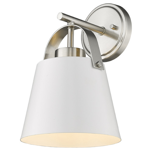 Z-Lite Z-Studio Matte White & Brushed Nickel Sconce by Z-Lite 726-1S-MW+BN