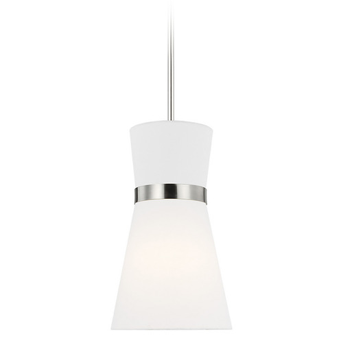 Visual Comfort Studio Collection Visual Comfort Studio Collection Clark Brushed Nickel LED Mini-Pendant Light with Conical Shade 6590501EN3-962