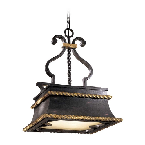 Metropolitan Lighting Island Pendant in French Black with Gold Leaf by Metropolitan Lighting N6111-20
