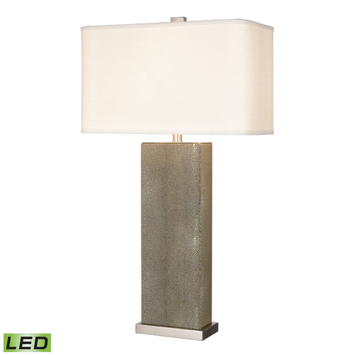 Elk Lighting Elk Lighting Against the Grain Light Gray & Satin Nickel LED Table Lamp with Rectangle Shade H0019-9518-LED