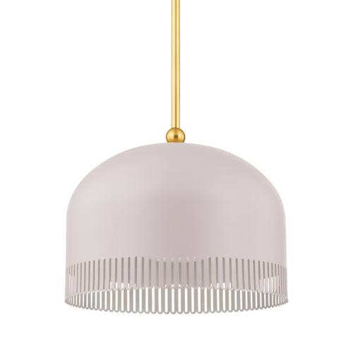 Mitzi by Hudson Valley Liba 15-In Pendant in Brass & Soft Peignoir by Mitzi by Hudson Valley H884701L-AGB/SPG