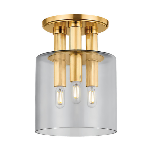 Hudson Valley Lighting Hudson Valley Lighting Crystler Aged Brass LED Semi-Flushmount Light 5133-AGB