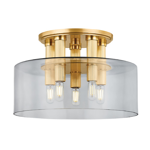 Hudson Valley Lighting Hudson Valley Lighting Crystler Aged Brass LED Semi-Flushmount Light 5135-AGB