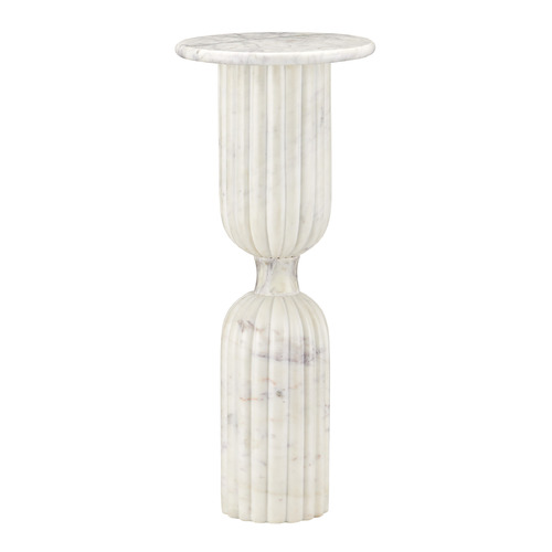 Currey and Company Lighting Currey and Company Passementerie Natural White Banswara Marble Accent Table 3000-0323