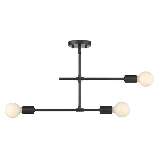 Z-Lite Modernist Matte Black Semi-Flush Mount by Z-Lite 731-3SF-MB