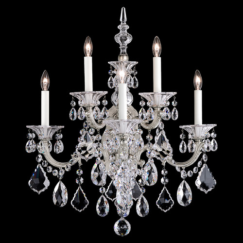 Schonbek Lighting Schonbek Worldwide Lighting La Scala Antique Silver Sconce 5003-48R