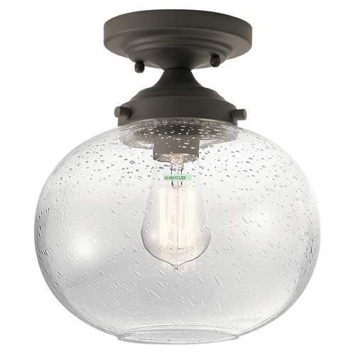 Kichler Lighting Seeded Glass Semi-Flush Mount Light Bronze by Kichler Lighting 42296OZ