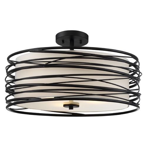 Quoizel Lighting Spiral Mystic Black Semi-Flush by Quoizel Lighting SPL1720K