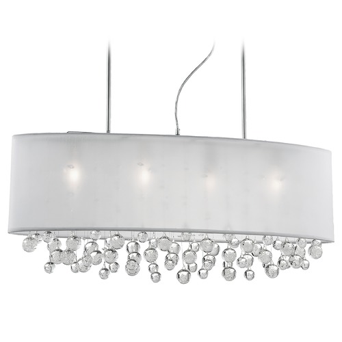 Kuzco Lighting Modern Chrome Pendant with Organza White Shade by Kuzco Lighting 42156W
