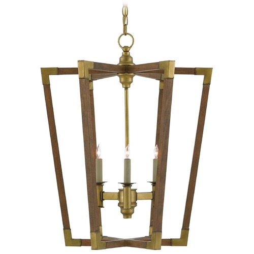 Currey and Company Lighting Currey and Company Bastian Chestnut / Brass Pendant Light 9000-0220