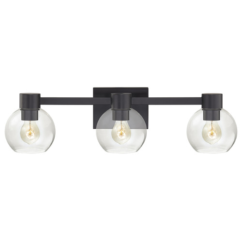 Design Classics Lighting Vashon 3-Light Bath Light in Matte Black by Design Classics Lighting 2103-07 BK BK G1832-CL